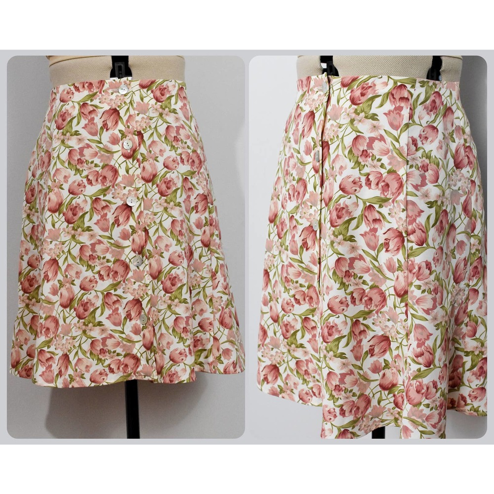 Studio 90s Floral Button Up Mini Skirt
